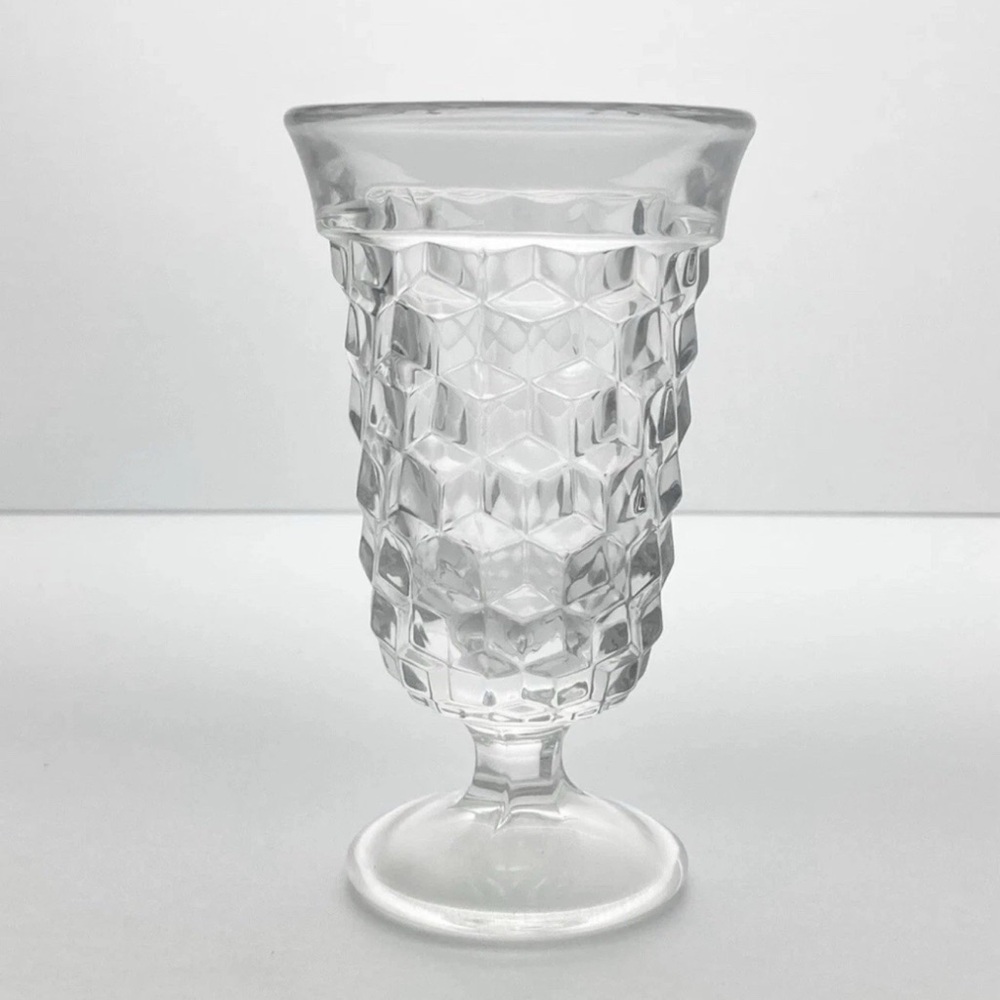 Fostoria American Clear Low Water Goblet 8 oz Replacement Glass USA 5½″